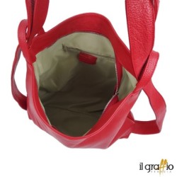 Borsa a spalla trasformabile in zaino.  Vera pelle. Made in Italy.