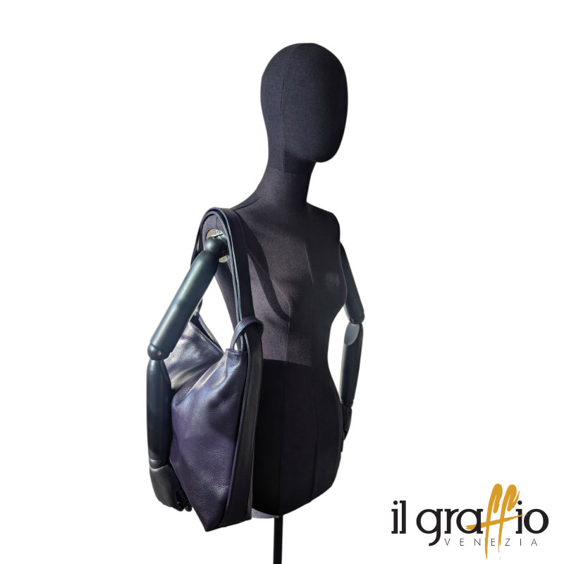 Borsa a spalla trasformabile in zaino.  Vera pelle. Made in Italy.