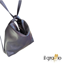 Borsa a spalla trasformabile in zaino.  Vera pelle. Made in Italy.