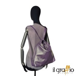 Borsa a spalla trasformabile in zaino.  Vera pelle. Made in Italy.