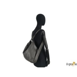 Borsa a spalla trasformabile in zaino.  Vera pelle. Made in Italy.
