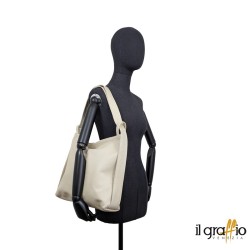 Borsa a spalla trasformabile in zaino.  Vera pelle. Made in Italy.