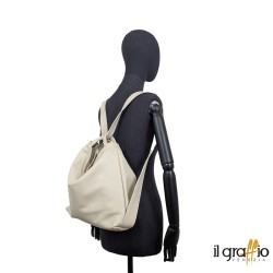 Borsa a spalla trasformabile in zaino.  Vera pelle. Made in Italy.