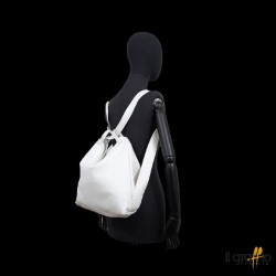 Borsa a spalla trasformabile in zaino.  Vera pelle. Made in Italy.