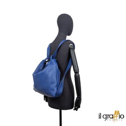 Borsa a spalla trasformabile in zaino.  Vera pelle. Made in Italy.