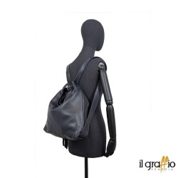 Borsa a spalla trasformabile in zaino.  Vera pelle. Made in Italy.