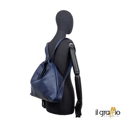 Borsa a spalla trasformabile in zaino.  Vera pelle. Made in Italy.