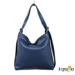 Borsa a spalla trasformabile in zaino.  Vera pelle. Made in Italy.
