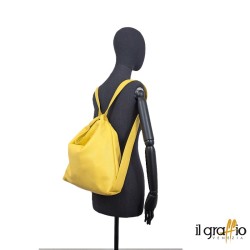 Borsa a spalla trasformabile in zaino.  Vera pelle. Made in Italy.