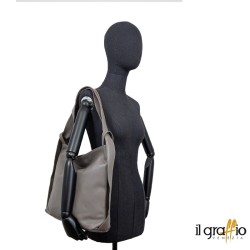 Borsa a spalla trasformabile in zaino.  Vera pelle. Made in Italy.