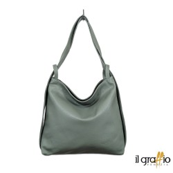 Borsa a spalla trasformabile in zaino.  Vera pelle. Made in Italy.