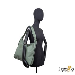 Borsa a spalla trasformabile in zaino.  Vera pelle. Made in Italy.