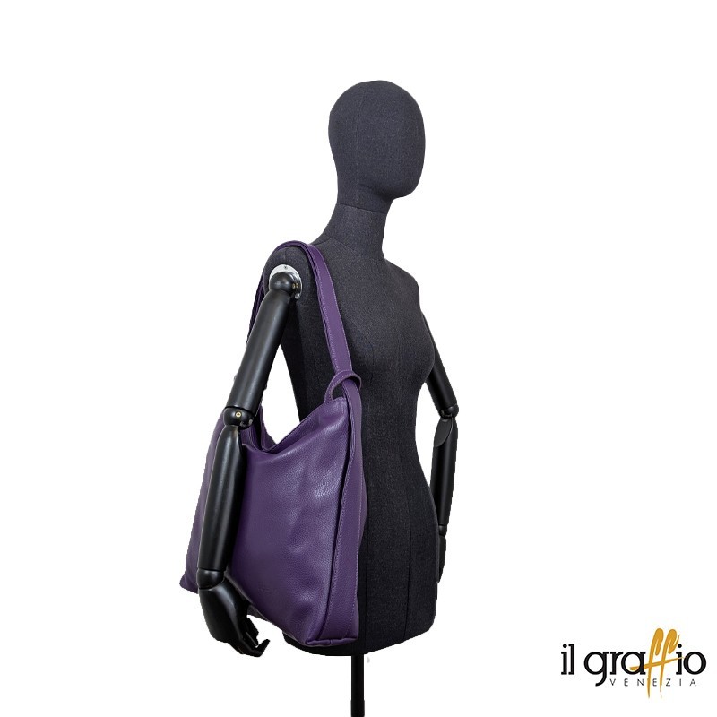 Borsa a spalla trasformabile in zaino.  Vera pelle. Made in Italy.