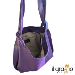 Borsa a spalla trasformabile in zaino.  Vera pelle. Made in Italy.