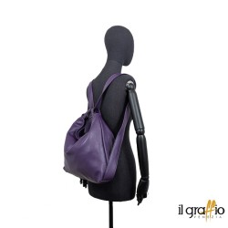 Borsa a spalla trasformabile in zaino.  Vera pelle. Made in Italy.