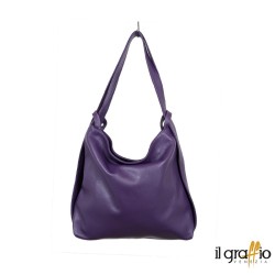 Borsa a spalla trasformabile in zaino.  Vera pelle. Made in Italy.