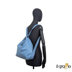 Borsa a spalla trasformabile in zaino.  Vera pelle. Made in Italy.