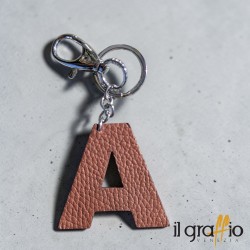 Portachiavi Lettera A in Pelle