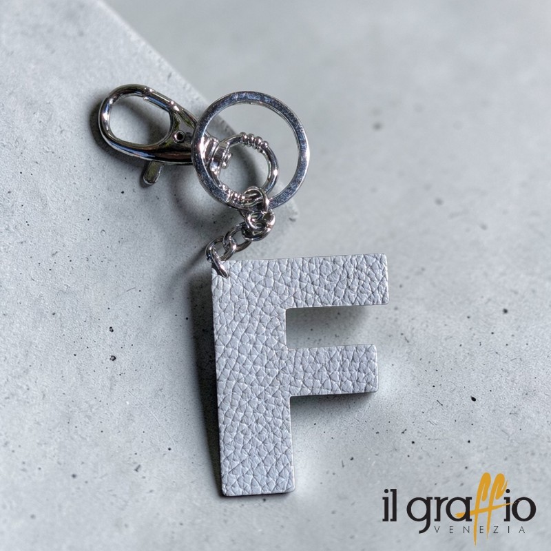 Portachiavi Lettera F in Pelle - Il Graffio Venezia