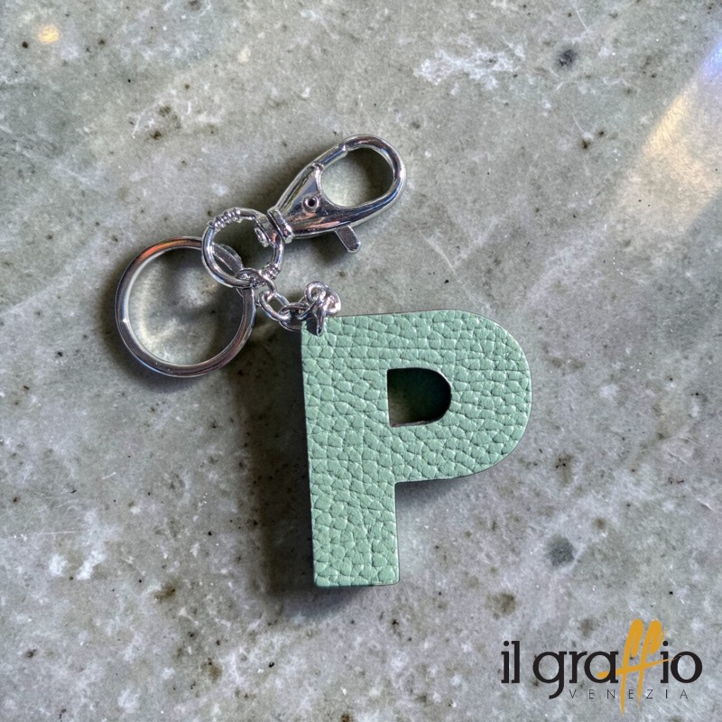 Portachiavi Lettera P in Pelle - Il Graffio Venezia